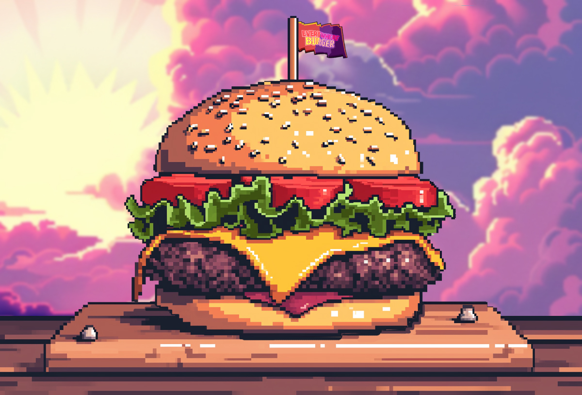 Burger drop sequence — early frame from an AI-assisted food and drink content production shoot